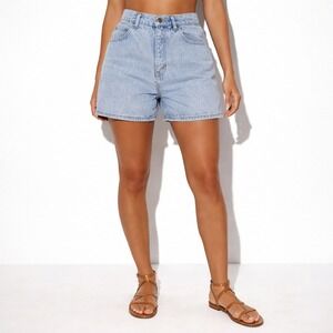 80s Vintage Pasta Light Wash Denim Shorts Womens 6 High Waist Retro Mom Fit S